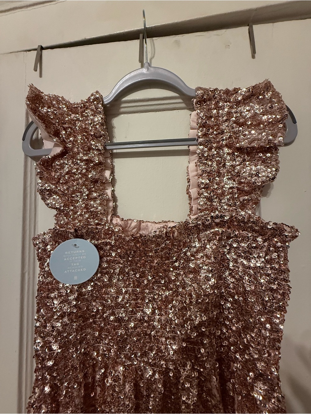 Hill House Sequin Smocked Midi Dress - Blush - Picture 3 of 8